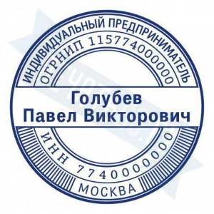 Макет стандартной печати для ИП №20