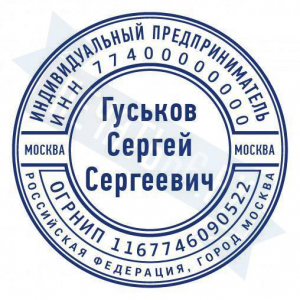 Макет стандартной печати для ИП №48