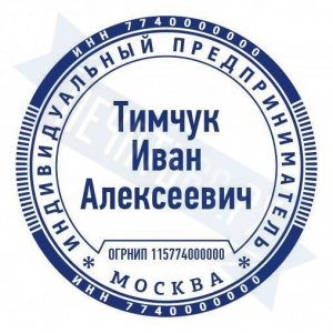 Макет стандартной печати для ИП №50