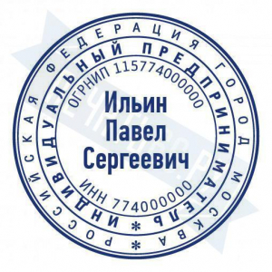 Макет стандартной печати для ИП №7