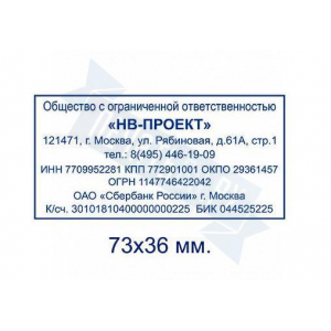 Макет штампа с реквизитами №12